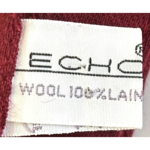 Vintage Echo 100% Wool Scarf w Heraldic Design - Picture 9 of 10